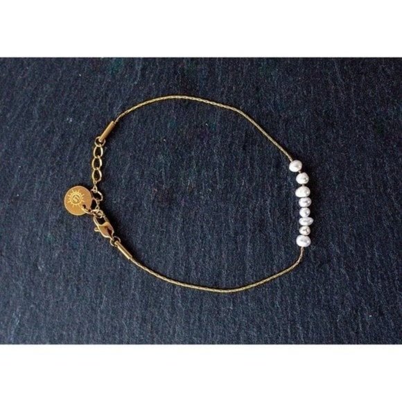 Bracelet Dainty Pearl WATERPROOF bracelet Adorable Stacking Bracelet Minimalist - Picture 5 of 10